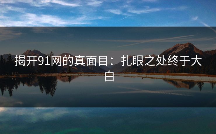 揭开91网的真面目：扎眼之处终于大白